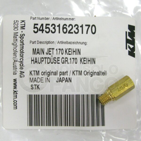 Getto del massimo 170 carburatore Keihin KTM EXC ed SX