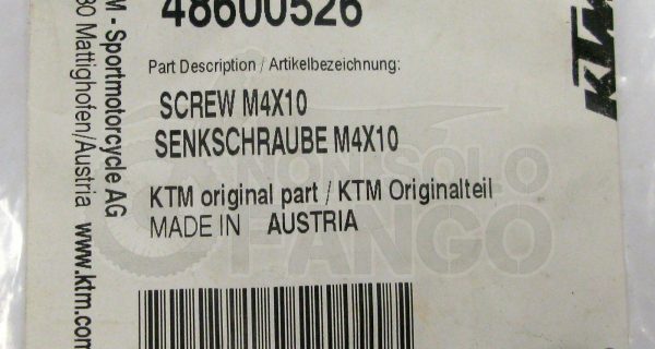 Vite tappo forcella 4×10 KTM SX dal 2007 al 2015