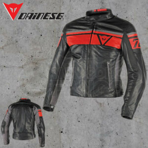 Giubbotto Dainese Blackjack Pelle Nero/Rosso/Antracite