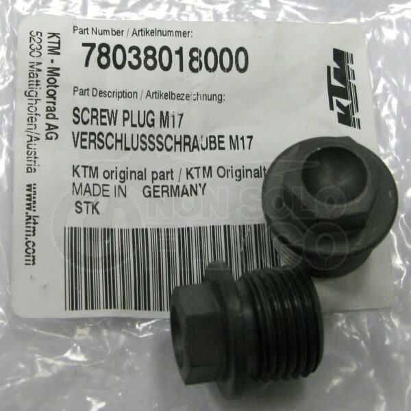 Coppia tappo a vite filtro olio M17 KTM Spare parts EXC SX