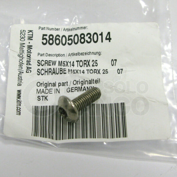 Vite torx piastrina molle cavalletto KTM EXC dal 2008 al 2016