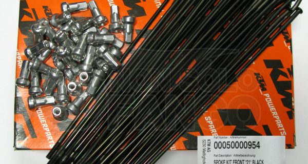 Kit raggi neri e nipples ruota anteriore 21 EXC ed SX