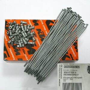 Kit raggi argento e nipples ruota anteriore 21 EXC ed SX