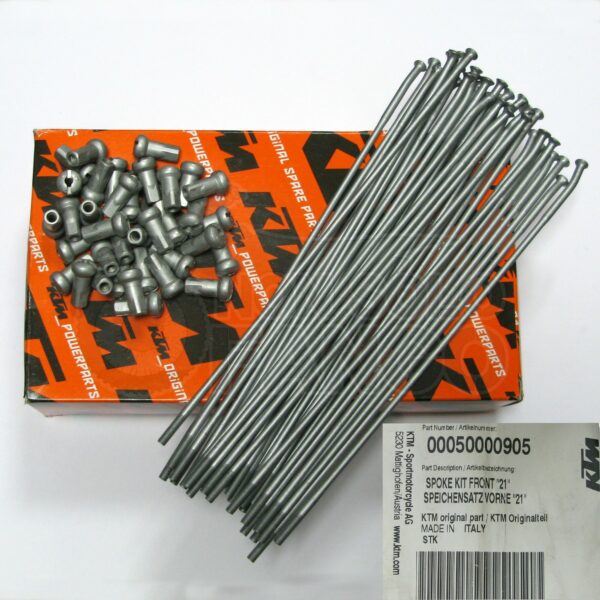 Kit raggi argento e nipples ruota anteriore 21 EXC ed SX