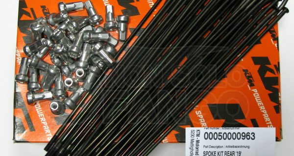 Kit raggi neri e nipples ruota posteriore 19 EXC ed SX