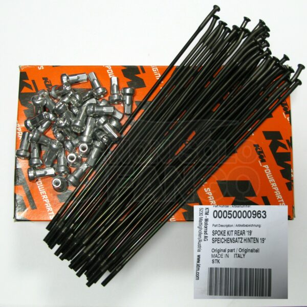 Kit raggi neri e nipples ruota posteriore 19 EXC ed SX