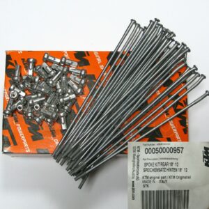 Kit raggi argento e nipples ruota posteriore 18 EXC ed SX