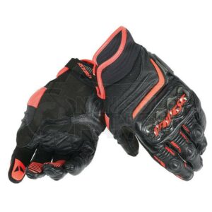 Guanti Carbon D1 Short Gloves Nero/Rosso-Fluo