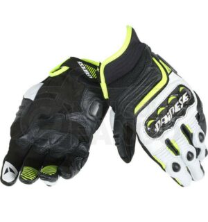 Guanti Carbon D1 Short Gloves Nero/Bianco/Giallo-Fluo