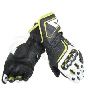 Guanti Carbon D1 Long Gloves Nero/Bianco/Giallo-Fluo