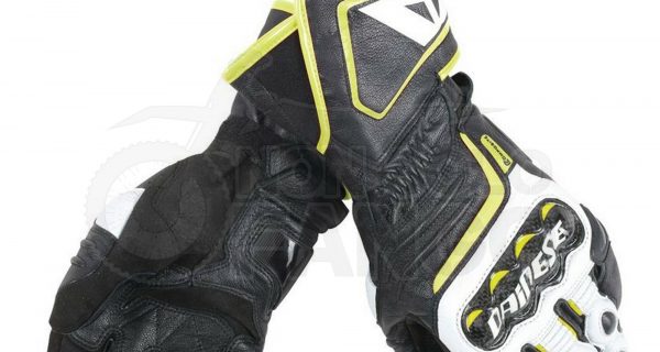 Guanti Carbon D1 Long Gloves Nero/Bianco/Giallo-Fluo