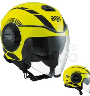 Casco moto Jet FLUID E2205 Multi Equalizer Yellow Fluo/Black