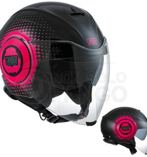 Casco moto Jet FLUID E2205 Multi Pix Black/Fuxia