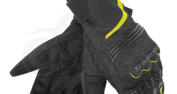 Guanti moto Tempest Unisex D-Dry Short Gloves Nero/Giallo-Fluo