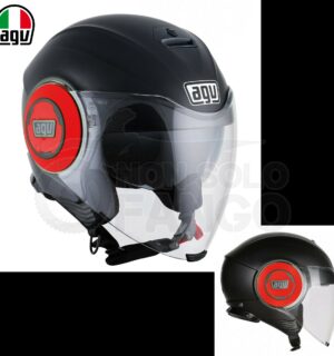 Casco moto Jet FLUID E2205 Mono Matt Black/Red