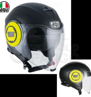 Casco moto Jet FLUID E2205 Mono Matt Black/Yellow