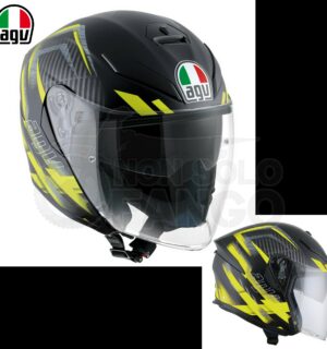 Casco moto K-5 JET E2205 MULTI URBAN HUNTER Matt Black/Yellow