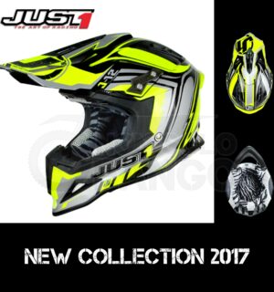 Casco Moto Off Road Just 1 – J12 Flame Yellow Black