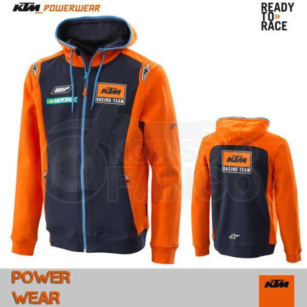 Felpa KTM Power Wear 18 Replica Team Zip Hoodie