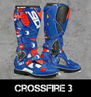 Stivali enduro Off-Road Sidi Crossfire 3 Bianco/Blu/Rosso Fluo