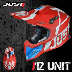 Casco Moto Off Road Just 1 – J12 Unit Red White