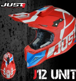 Casco Moto Off Road Just 1 – J12 Unit Red White