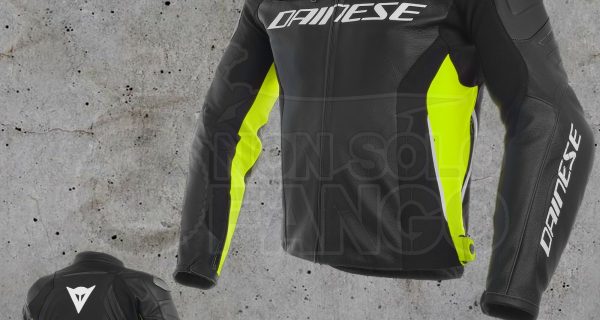 Giubbotto Pelle Dainese Racing 3 Jacket Nero/Nero/Giallo Fluo