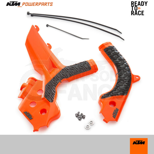 Kit protezioni telaio arancio KTM EXC ed SX dal 2019 al 2021