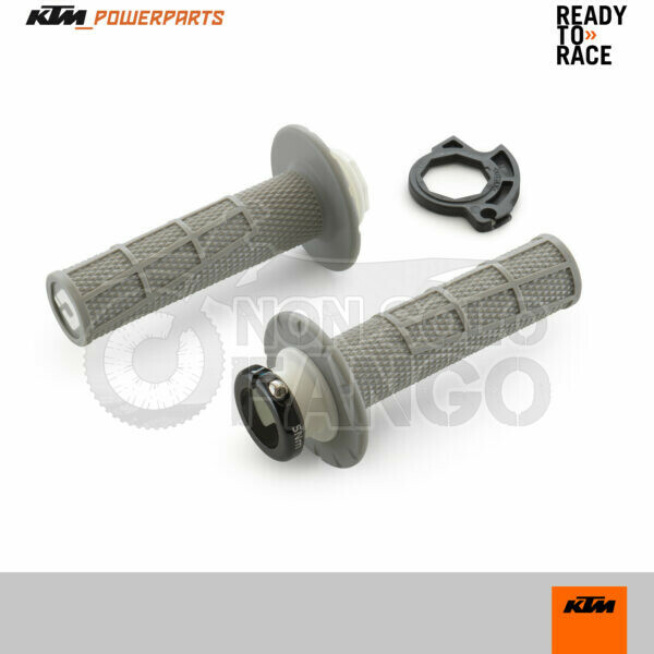 Coppia manopole grigie con foro KTM EXC SX Husqvarna TC FC FE TX TE dal 2017