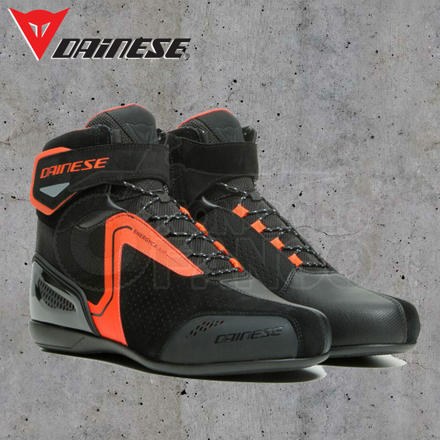 SCARPONCINO DAINESE ENERGYCA AIR SHOES BLACK/FLUO-RED