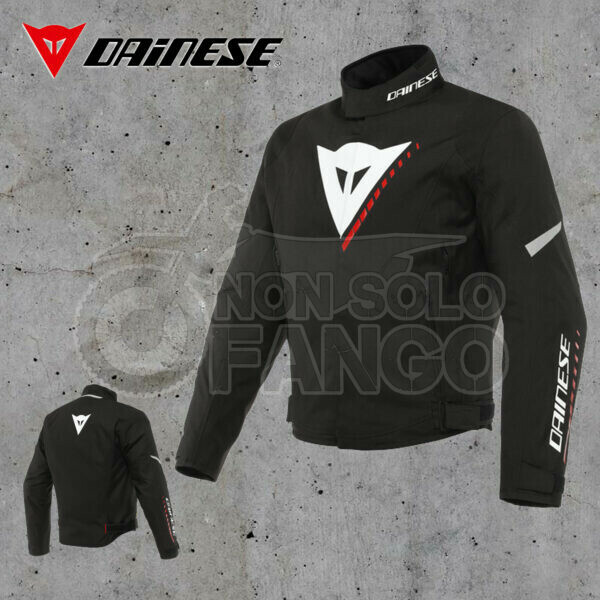 Giubbotto Dainese VELOCE D-DRY® JACKET Black/White/Lava-Red