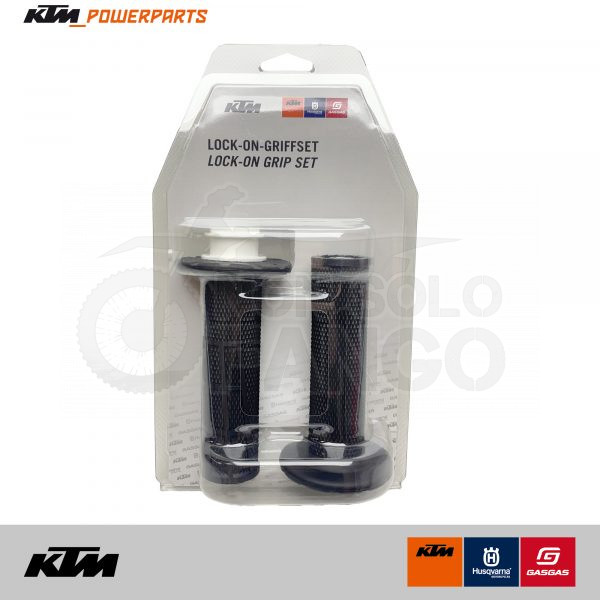 Coppia manopole nere con foro KTM EXC SX Husqvarna TC FC FE TX TE dal 2017