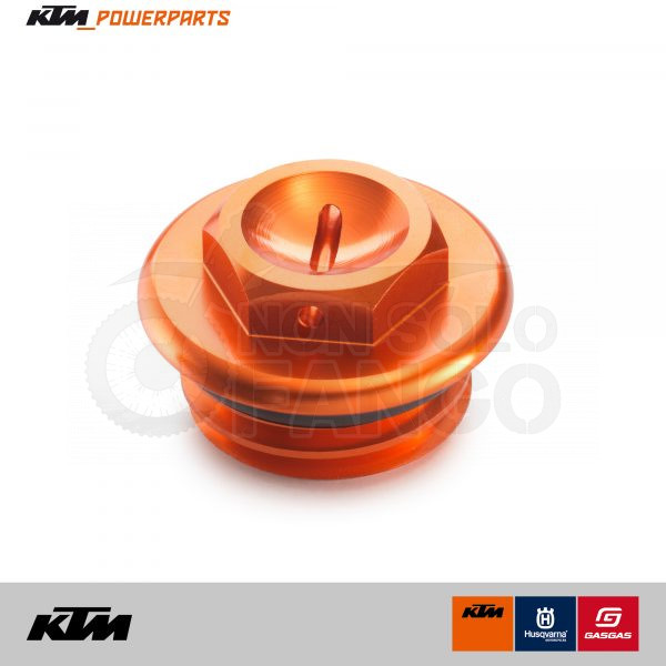 Tappo carico olio motore anodizzato arancio Power Parts KTM EXC SX DUKE (Copia)