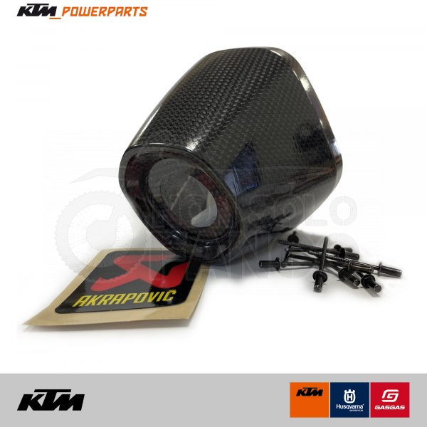 Fondello in carbonio silenziatore Akrapovic KTM 125 EXC SX 2 Tempi