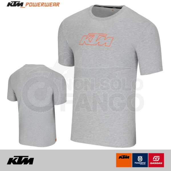 T-Shirt KTM Power Wear 2025 ESSENTIAL TEE GRIGIO CHIARO