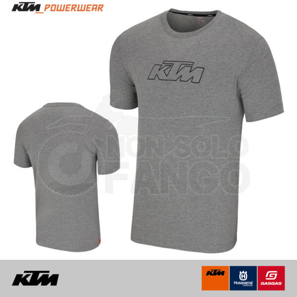 T-Shirt KTM Power Wear 2025 ESSENTIAL TEE GRIGIO MELANGE