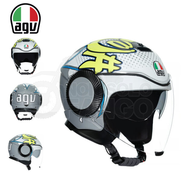 Casco Jet AGV ORBYT E2205 VIBES MATT GREY / YELLOW