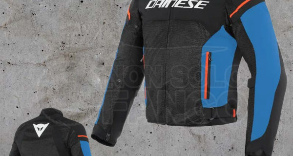 Giubbotto Dainese AIR FRAME D1 TEX JACKET Black/Light-Blue/Fluo-Red