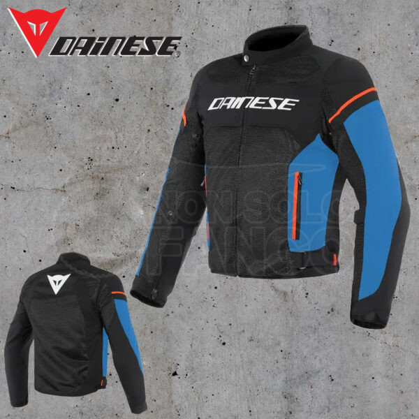 Giubbotto Dainese AIR FRAME D1 TEX JACKET Black/Light-Blue/Fluo-Red