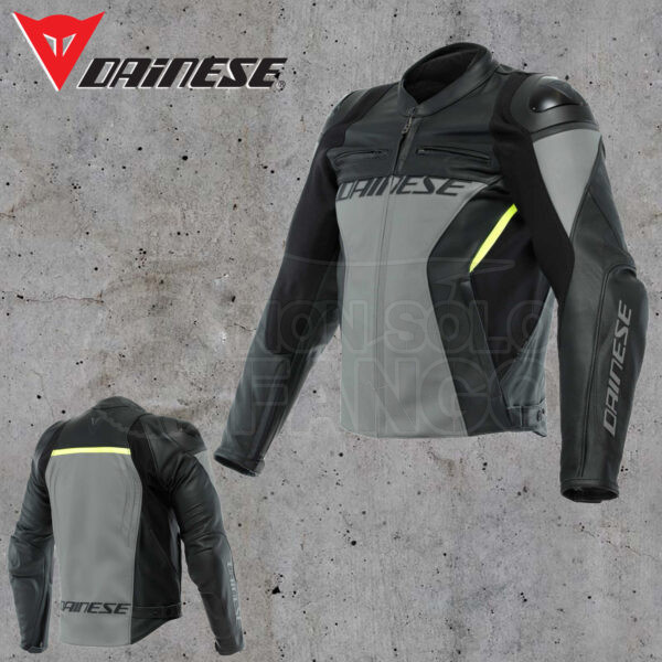 Giubbotto Dainese Pelle RACING 4 LEATHER JACKET Charcoal-Gray/Black