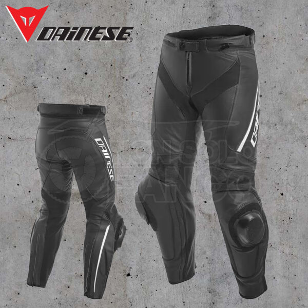 Pantalone Dainese Pelle ASSEN LEATHER PANTS Black/White