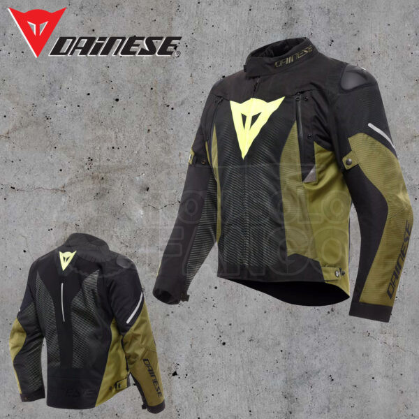 Giubbotto Dainese SUPER SPRINT D-DRY JACKET blk/green/fluo-yellow