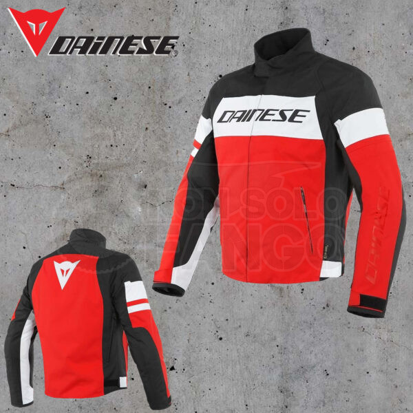 Giubbotto Dainese SAETTA D-DRY JACKET White/Lava-Red/Black