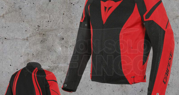 Giacca Dainese AIR CRONO 2 TEX JACKET Black/Lava-Red/Lava-Red