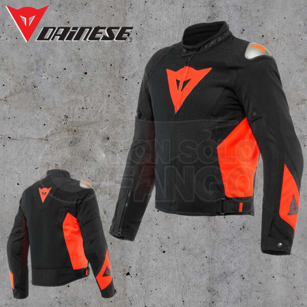 Giubbotto Dainese ENERGYCA AIR TEX JACKET Black/Fluo-Red