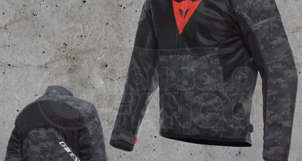 Giubbotto Dainese IGNITE AIR TEX JACKET camo-gray/black/fluo-red