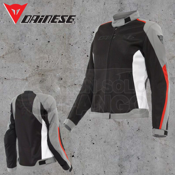 Giubbotto Dainese HYDRAFLUX 2 AIR LADY D-DRY JACKET Black/Charcoal-Gray/Lava-red
