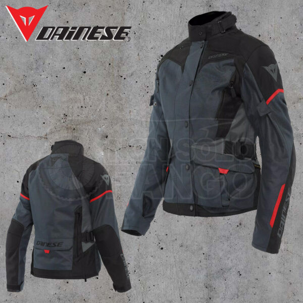 Giubbotto Dainese TEMPEST 3 LADY D-DRY JACKET Ebony/Black/Lava-Red