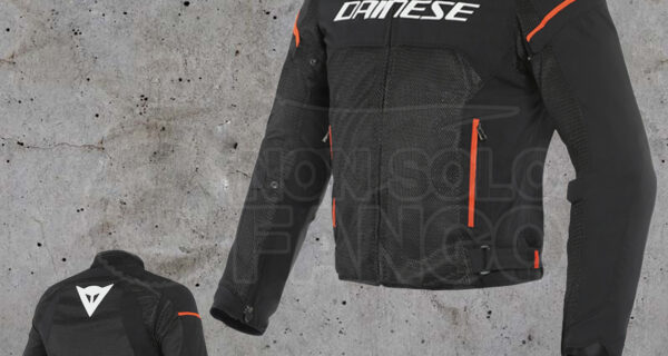 Giubbotto Dainese AIR FRAME D1 TEX JACKET Black/White/Fluo-Red