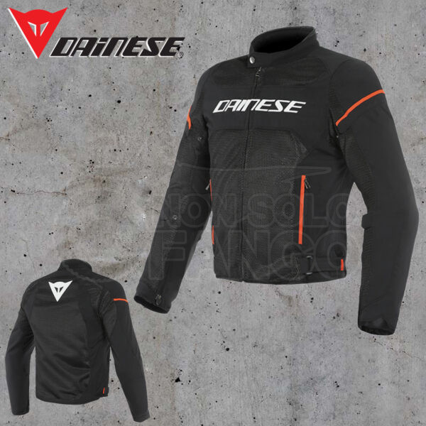Giubbotto Dainese AIR FRAME D1 TEX JACKET Black/White/Fluo-Red